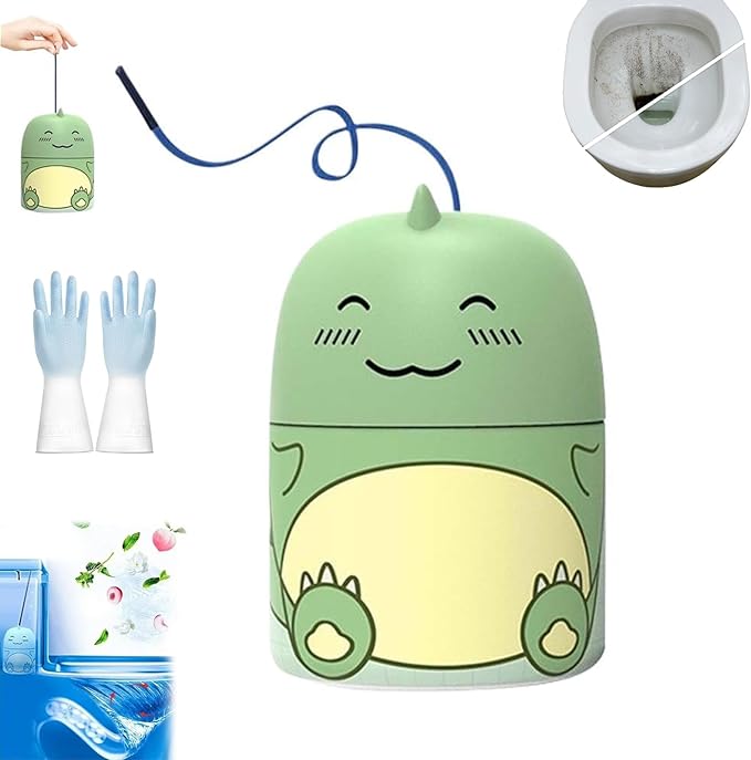 krazy klean toilet cleaner, Cute Dinosaur Shaped Toilets Bowl Cleaner Bottle, Multi-purpose Deodorizing Toilet Bowls Cleaner Stick, Long-Lasting Tank Cleaning System, Fresh Scent, Easy Use (1, Green)