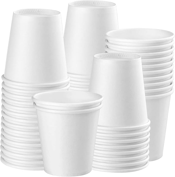50 Pack 3oz White Paper Cups, Bathroom Cups Disposable,Moushwash Cup Small Snack Cup for Water, Juice, Candy Ideal for Party Bathroom and Office
