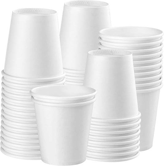 50 Pack 3oz White Paper Cups, Bathroom Cups Disposable,Moushwash Cup Small Snack Cup for Water, Juice, Candy Ideal for Party Bathroom and Office