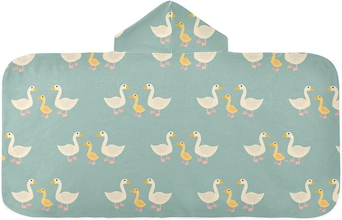 susiyo Kids Hooded Bath Towel Cute Goose Beach Towel for Kids 23.5 x 50 Inch Microfiber Soft Absorbent Quick Dry Bath Swim Pool Towel Wrap Poncho Bathrobe with Hood for Kids Toddler