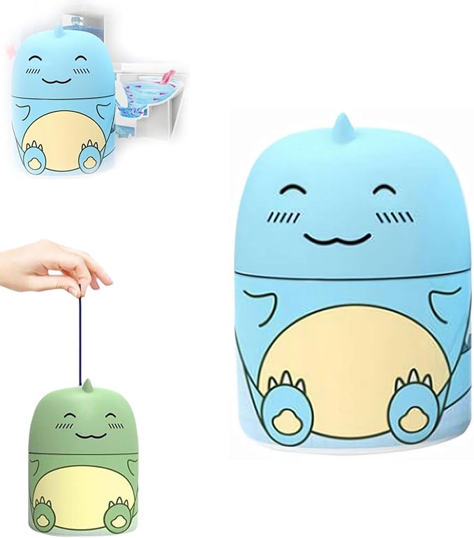 Cute Dinosaur-Shaped Toilet Bowl Cleaner Bottle,Automatic Bathroom Toilet Tank Cleaner with Carrying Rope,Three Fragrances, Ocean Jasmine Peach for 90 days,Easy to Use Leaving Fresh Scent (Blue)