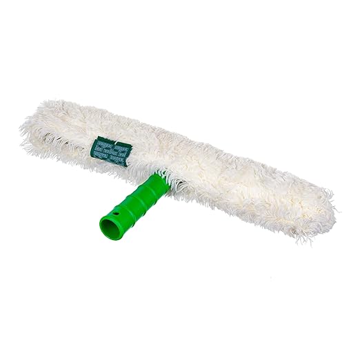 Unger Commercial Original StripWasher® Complete Window Washing Sleeve with T-Bar Handle (Case of 10), 14" (35 cm), White/Green – Ideal for Cleaning Windows, Screens, and Dusting WC350