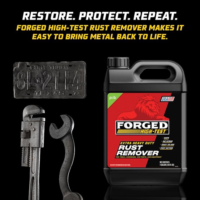 FORGED HIGH-TEST™ Extra Heavy-Duty Rust Remover, 8.96 pounds (Pack of 1) | 128 oz. | Auto Parts, Hardware, Restoration & More!