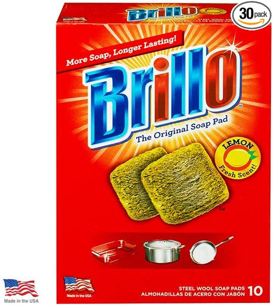 Brillo Steel Wool Soap Pads 10ct pack (Lemon, 3)
