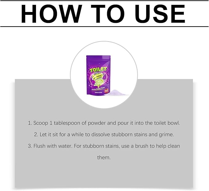 Ultra Foaming Toilet Cleaner Powder Pouches Self-Activating Cleaning Foam Easy Deep Clean for Home & Bathroom ﻿ (Water Lily)