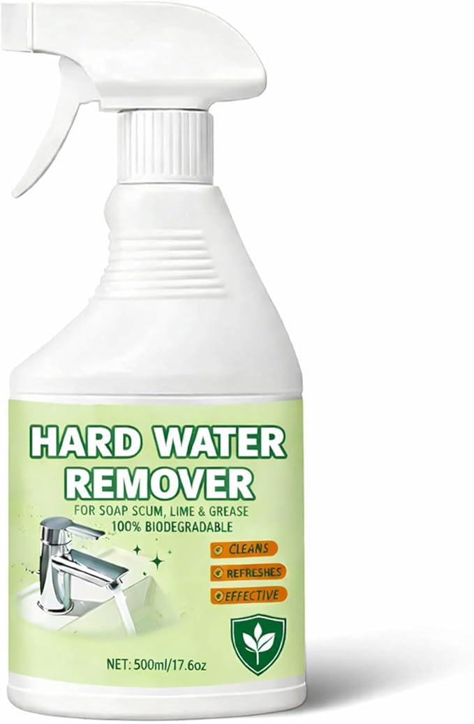 Hard Water Remover, Cleaner for Shower, Glass, Toilet, Water Pipe, Tub & Sink 500 ml/17.6fl oz