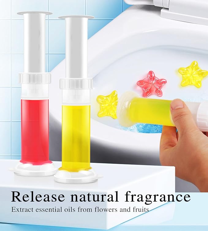 Toilet Gel, 84 Count 7 Kinds of Scent Toilet Cleaner Bowl Gel Stamp Kit Air Freshener
