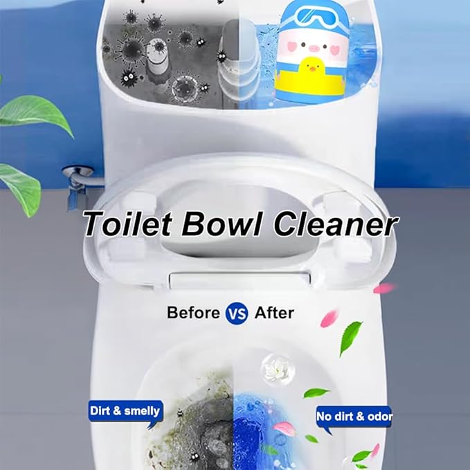 MZQZM Toilet Bowl Cleaner, 3 Pack Automatic Toilet Cleaner Bottle, Long-Lasting Deep Cleaning & Deodorized, Blue Ocean Scent