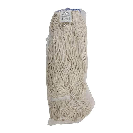 Boardwalk BWK824C Mop Head, Lie-Flat Head, Cotton Fiber, 24oz, White (Case of 12)