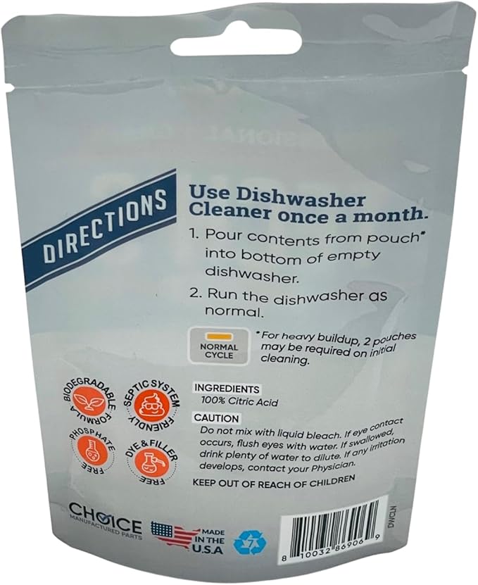 Professional Grade Tech's Choice Dishwasher Cleaner, Made in USA, DWCLN