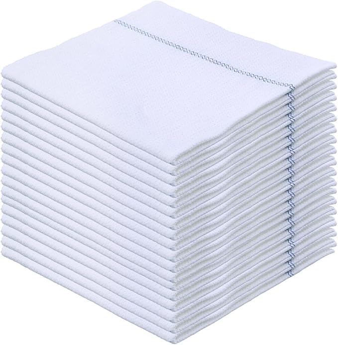 Superio Squeegee Mopping Towel Floor Cloth White Cloth for Cuban Style Mop, Israeli Sponga, Kitchen, Bathroom Cleaning, Tile, Stone, Wood, Floor Washing, Drying Towel -18"x24", 18 Pack