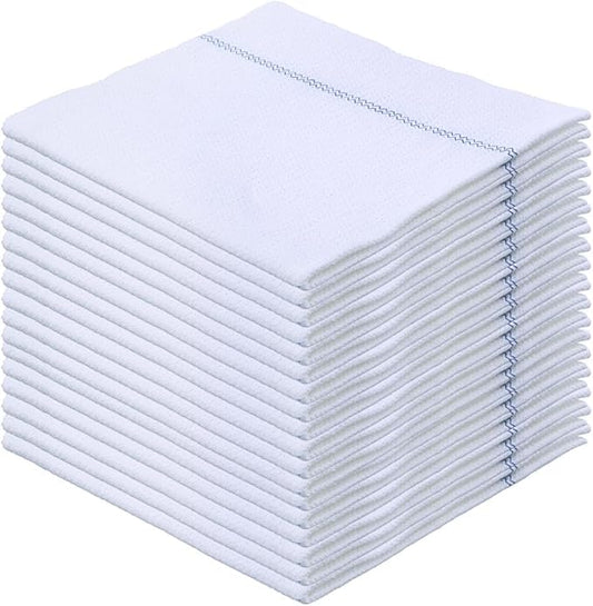 Superio Squeegee Mopping Towel Floor Cloth White Cloth for Cuban Style Mop, Israeli Sponga, Kitchen, Bathroom Cleaning, Tile, Stone, Wood, Floor Washing, Drying Towel -18"x24", 18 Pack