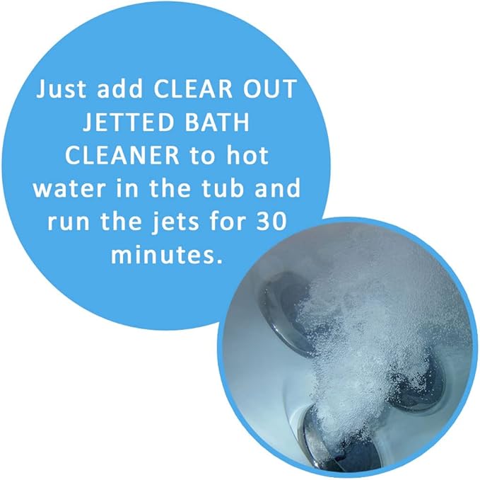 Puri Tech Clear Out Jetted Bath Cleaner Removes Gunk from Walls Drains Pipes in Jetted Bathtubs 4oz
