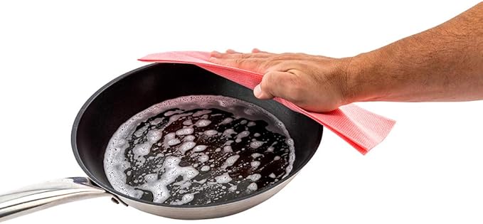 Restaurantware RW Clean 23.6 x 11.8 Inch Reusable Cleaning Cloths 10 Wipes All-Purpose Dish Wipes- Durable Machine-Washable Red Viscose Disposable Cloths Pre-Cut Rectangle Restaurantware