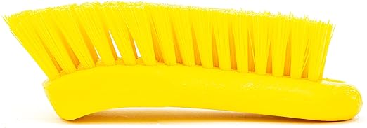 SPARTA Plastic Cutting Board Scrub Brush with Hanging Hole for Washing Cutting Boards, 6 Inches, Yellow