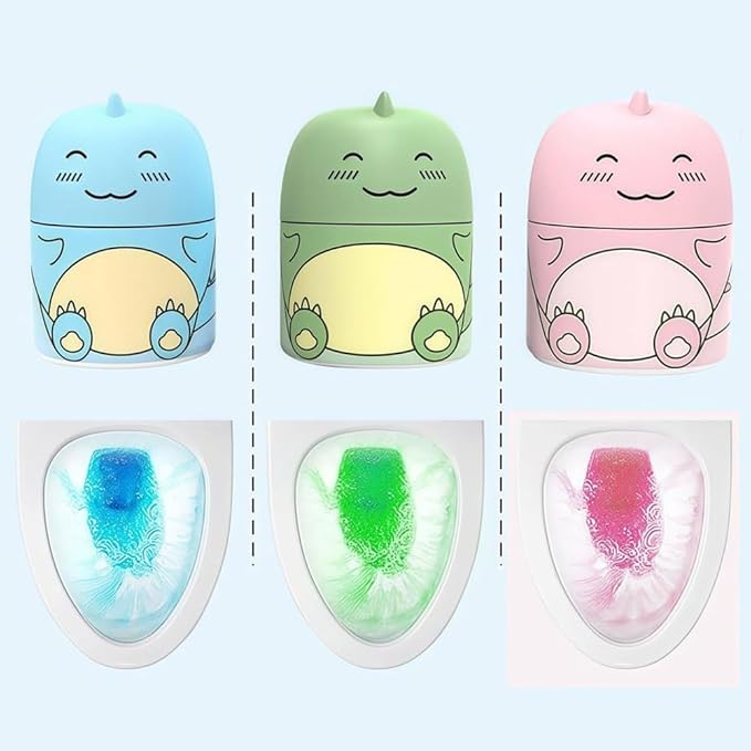 Toilet Cleaner & Toilet Deodorizer Wonder, Cute Dinosaur-Shaped Cleaning Tank Cleaner, Bottle Lasts for 90 Days, With Ocean, Jasmine, And Peach Scent Leaving Looking Fresh (1, Peach)