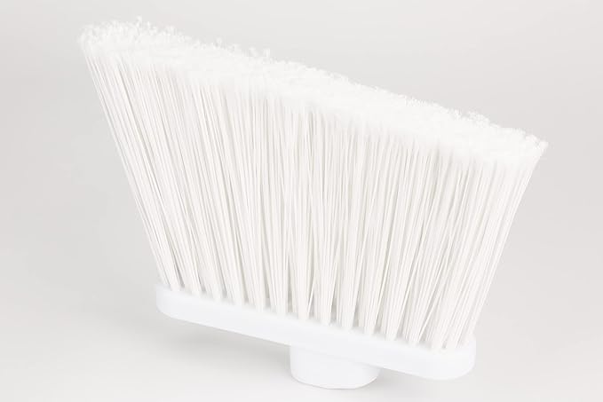SPARTA 41082EC02 Plastic Color Coded Broom, Flagged Bristles, Long Broom With Angled Head For Large Debris, 56 Inches, White, (Pack of 12)