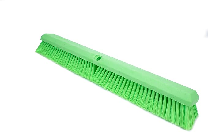 SPARTA 41891EC75 Omni Sweep Plastic Push Broom Head, Heavy Duty, Industrial Broom With Color Code System For Outdoor, Indoor, Garage, Concrete, Patio, Kitchen, Bathroom, 24 Inches, Lime