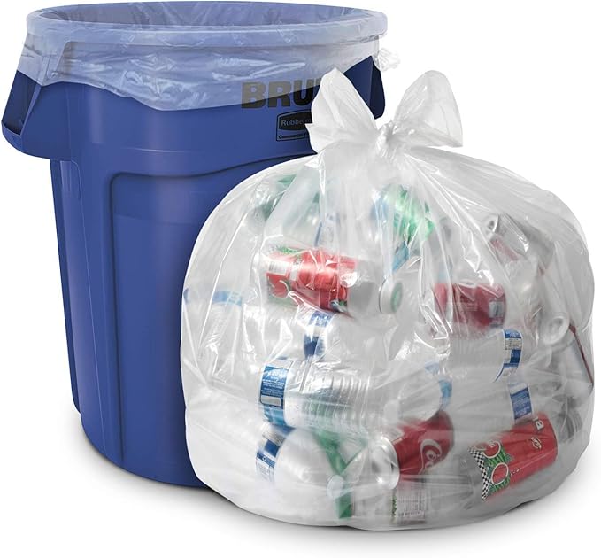 45 Gallon Clear Trash Bags - 40 inch x 46 inch - 2.0 MIL (Equivalent) - CSR Series - Heavy Duty Industrial Liners Clear Garbage Bags for Recycling, Contractors, Storage, Outdoor, 1 Count (Pack of 100)