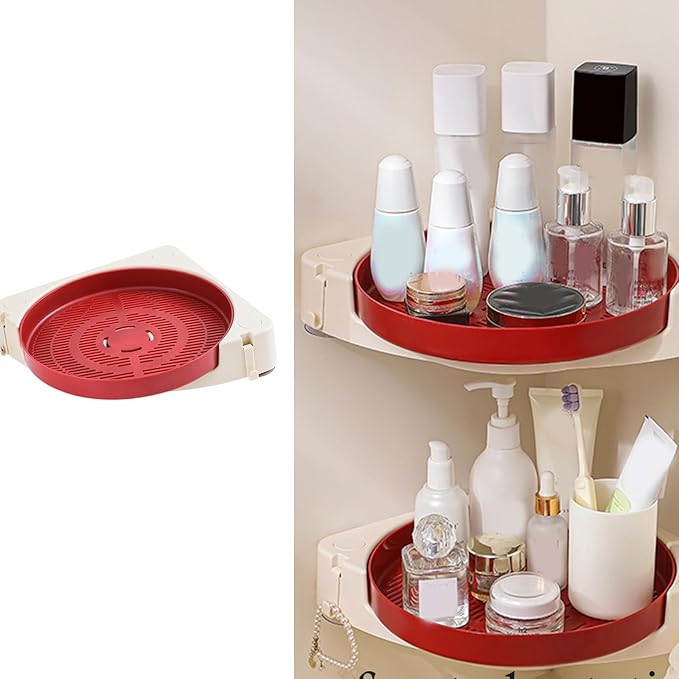 Rotating Wall Shelf with Drainage Systems Easy Installation Multiple Room Storage Organizers Sturdy Construction Drillless Rotating Shelf