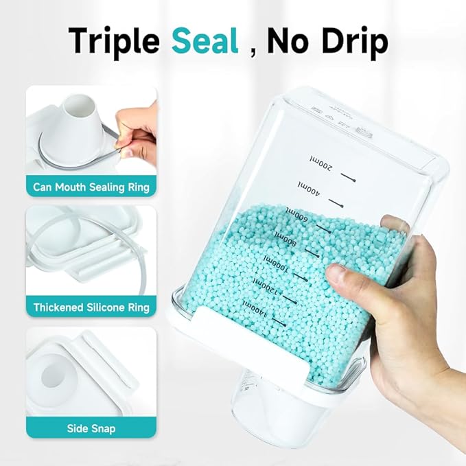 Tokokimo Laundry Detergent Dispenser - Powder Container & Scent Booster Beads Dispenser for Laundry Room Organization