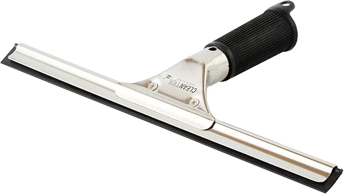 Restaurantware-Clean Tek Professional 11.81 Inch Window Squeegee, 1 Cleaning Squeegee with Rubber Blade - No-Slip Handle, Clean Mirror Or Car Windshield, Stainless Steel Wiper for Glass Door