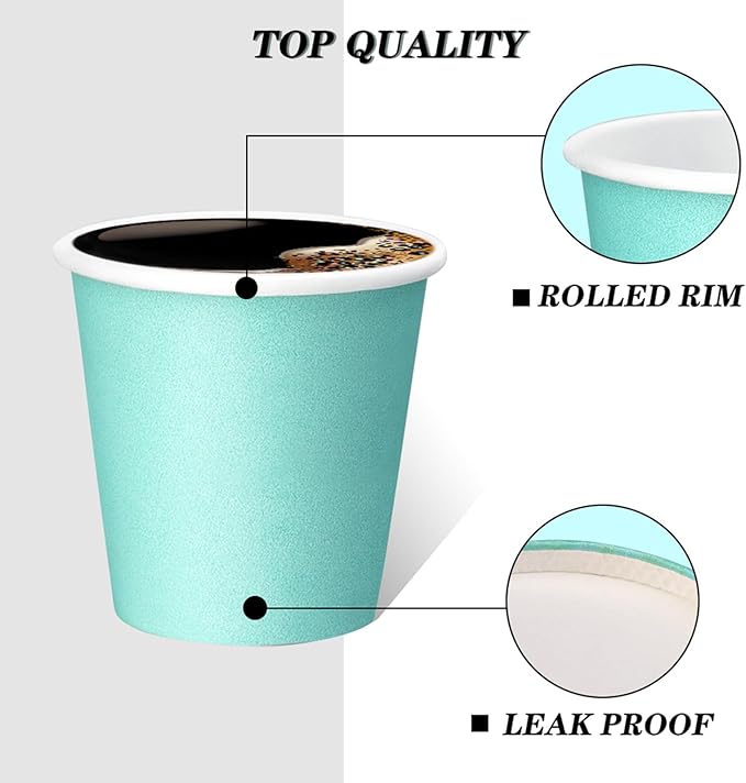 50 Pack 3 oz Paper Cups, Bathroom Cups Disposable, Moushwash Cup Small Snack Cup for Water, Juice, Candy Ideal for Party Bathroom and Office