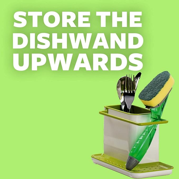 3M Scotch-Brite Soap-Dispensing Dishwand, 2.5 X 9.5, Yellow/green, 4/carton