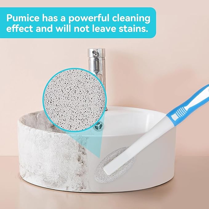 Pumice Cleaning Stone with Handle, Pumice Stone Cleaning Brush Toilet Bowl Cleaner for Household Sink Pool Bathroom Kitchen