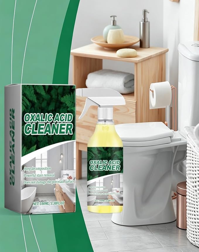 Oxalic Acid Cleaner - 2026 Oxalic Acid Powerful Stain Cleaner, Advanced Rust & Water Scale Remover, Multi-Surface Cleaning Spray for Bathroom & Kitchen Tiles, Sinks, Tubs & Porcelain (3PCS)