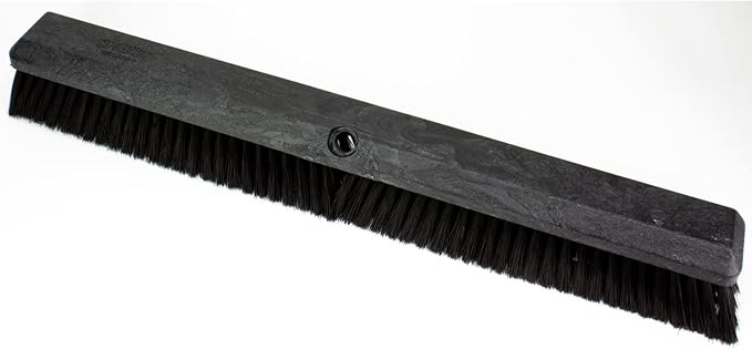 SPARTA 41891EC03 Omni Sweep Plastic Push Broom Head, Heavy Duty, Industrial Broom With Color Code System For Outdoor, Indoor, Garage, Concrete, Patio, Kitchen, Bathroom, 24 Inches, Black