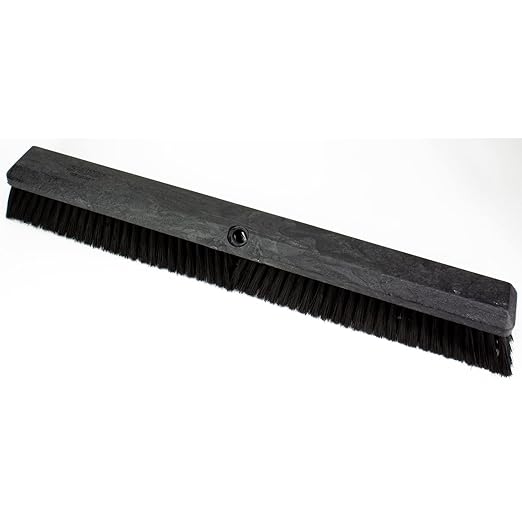 SPARTA Omni Sweep – 24" Heavy Duty Broom Head for Outdoor and Indoor Use, Nonabsorbent Block, Multi-Surface Deck Brush for Garage, Patio, Kitchen, and Concrete, Black, Pack of 12