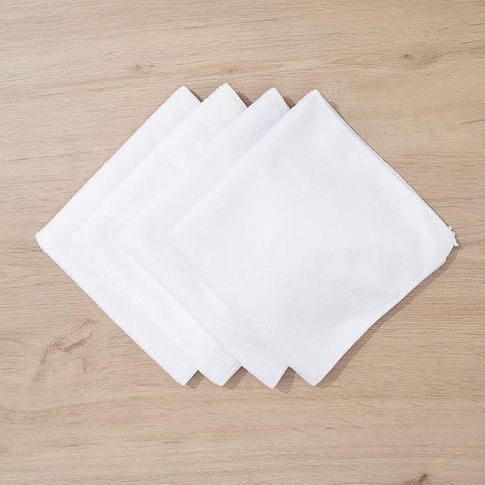 Restaurantware Clean Tek Professional 16 x 16 Inch Cleaning Cloths 100 Lint Free Microfiber Towels - Highly Absorbent Non Abrasive White Microfiber Cleaning Rags Reusable For All Purpose Use