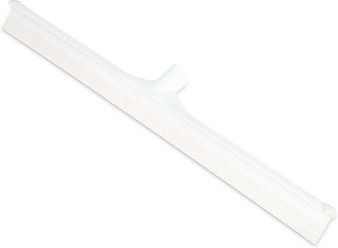 SPARTA 24" Floor Squeegee Replacement Head, Seamless Rubber with Rust-Free Plastic Frame for HACCP Compliance, Heavy-Duty Industrial Use, Thermoplastic Rubber, 24 Inches, White (Pack of 6)