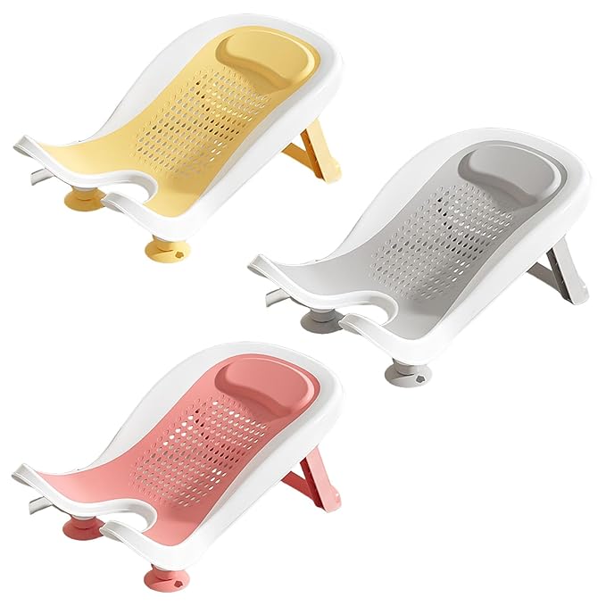 Infant Bath Basin Strong Suction Foldable Quick Drying Bath Rack Ergonomic Designing for Use in Sink Bathtub Hip Washing Tool