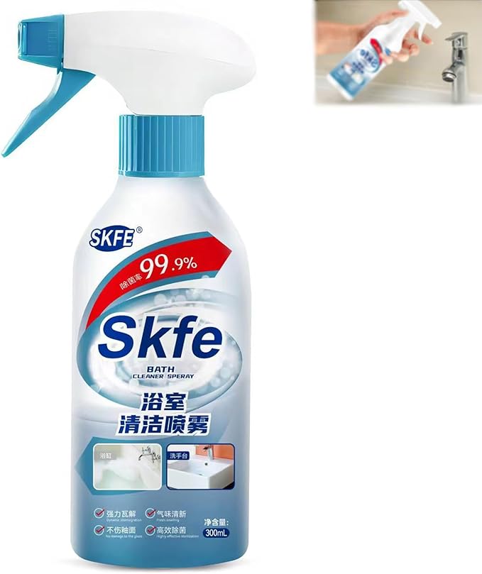 Bath Cleaner Spray, Stubborn Stains Cleaner, Bathroom Cleaning Spray, Powerful Bathroom Cleaning Spray for Toilet, Bath, Shower (1 pcs)
