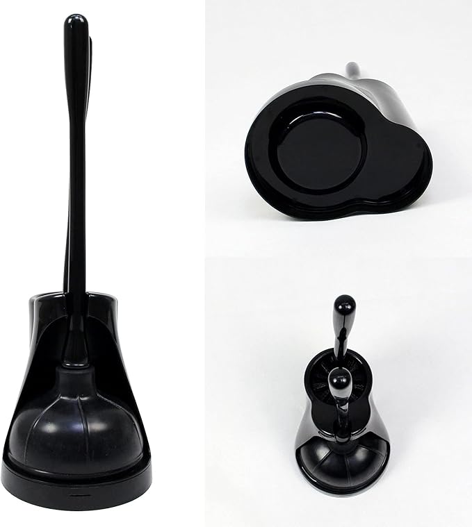 Casaphoria Toilet Plunger and Bowl Brush Combo for Bathroom Cleaning,Bathroom Accessories, Dark Black