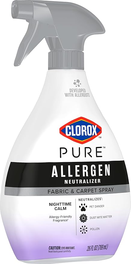 Clorox PURE Allergen Neutralizer Fabric and Carpet Spray, Nighttime Calm, 26 Fluid Ounces (Pack of 2)