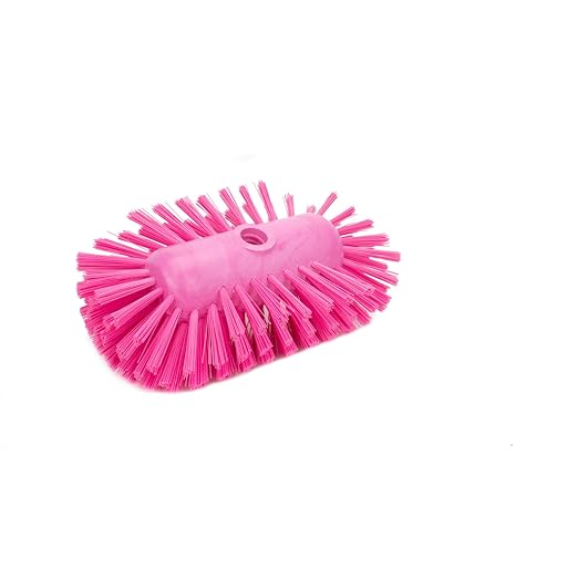 SPARTA Tank and Kettle Scrub Brush Heavy-Duty Tile Brush, Color-Coded and Handle Compatible (Sold Separately) for Optimal Access In Spacious Containers, Plastic, 5.5 X 9.5 Inches, Pink, (Pack of 2)