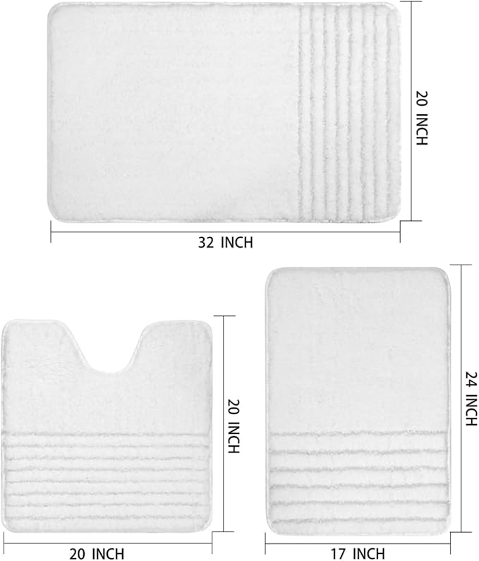 Bath Rugs Bathroom Mat Soft Absorbent Plush Shaggy Soft Floor Non Slip Shower Bath Tub Machine Washable
