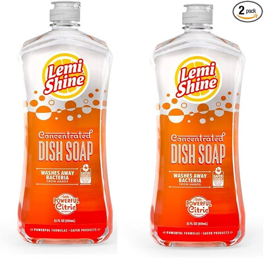 Lemi Shine Concentrated Liquid Dish and Hand Soap, Fresh Lemon Scent, 22 FL OZ (Pack of 2)2