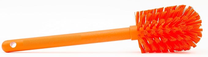 SPARTA 12 Inch Bottle Brush with Polyester Bristles and Plastic Handle, Color Coded, Large Round Head Cleaner for Bottles Jars and Food Service Equipment, Orange