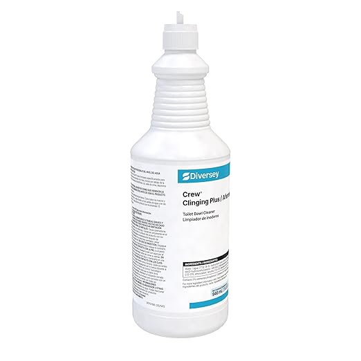 CREW Diversey 9302467 Clinging Plus Toilet Bowl Cleaner, Commercial Restroom Cleaner, Liquid, Hydrochloric Acid Formula, Citrus Scent, 32-Ounce