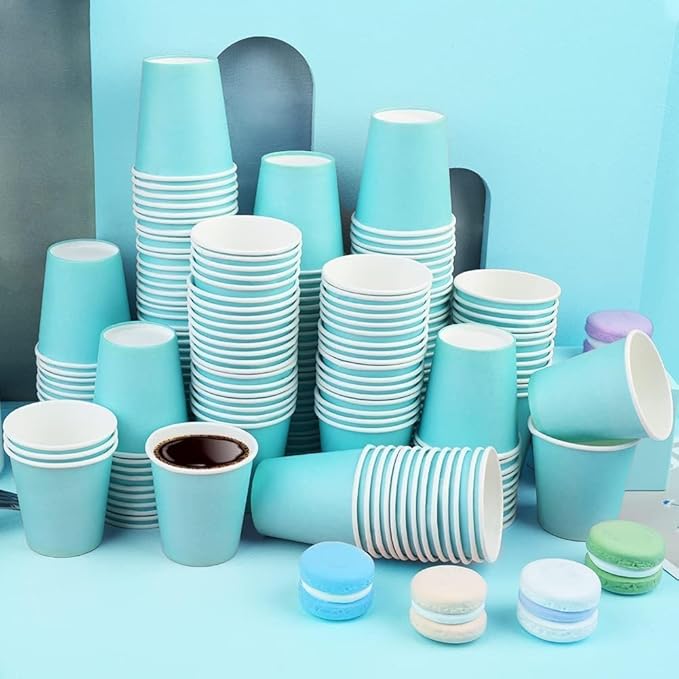 100 Pack 3oz Bathroom Paper Cups, Small Paper Cups, Paper Coffee Cups, Disposable Hot Cups for Water, Juice, Coffee or Tea, Ideal for Water Coolers, Party, Home and Office