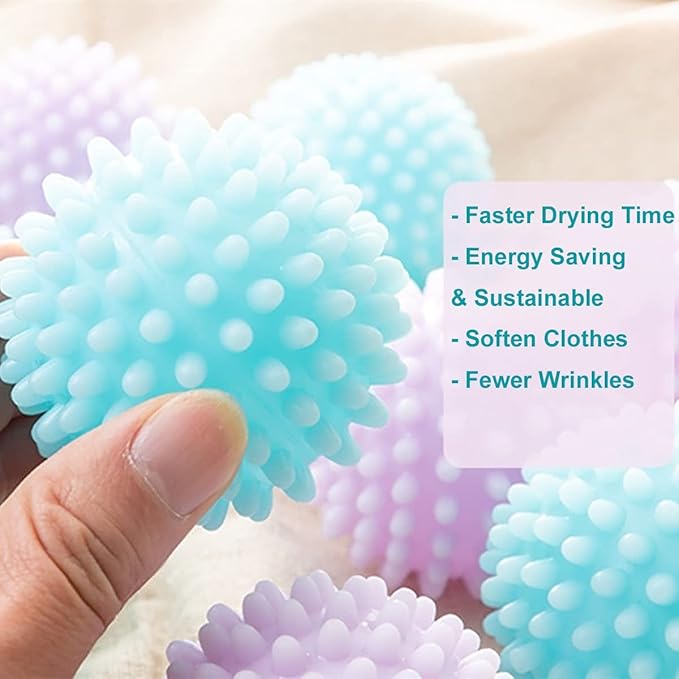 4-Pack Reusable Laundry Dryer Balls - Eco Friendly Fabric Softener Alternatives Soften and Fluff Laundry Wrinkle Release(Set of 4 Colorful Color)