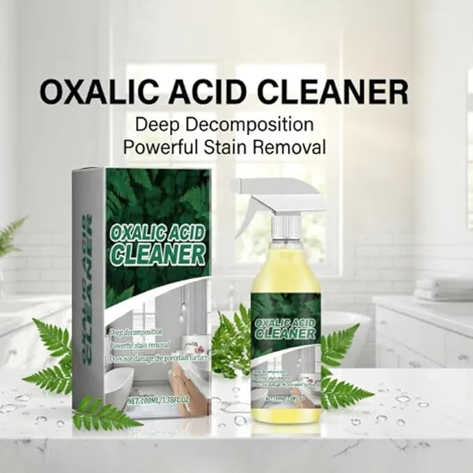 2026 Upgraded Oxalic Acid Cleaner Spray, Oxalic Acid Powerful Stain Cleaner, Powerful Stain Removal Spray for Bathroom, Multi-surface Rust Remover for Bathtub, Porcelain, Tiles (3PC)