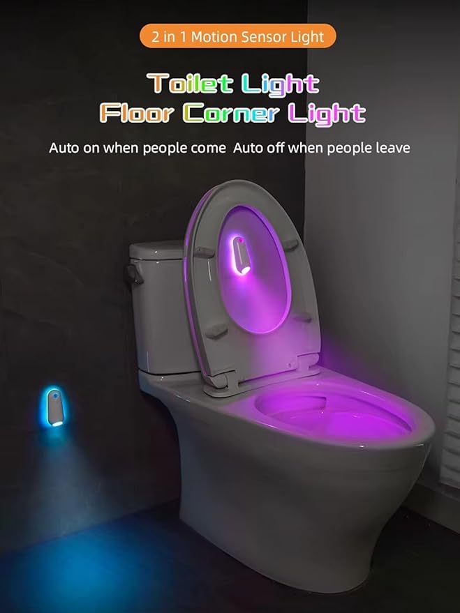 Self Cleaning UV Toilet Sanitizer Light, Motion-Activateduv Toilet Sanitizer with Night Light USB Rechargeable for Shared Bathrooms, For Elderly Pet (1PCS)