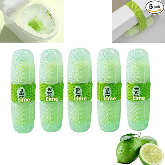5pcs/set Toilet Bowl Scent Stick, Natural Fresh Aroma Toilet Bowl Cleaner, Dense Foam, Toilet Fragrance Stick Placed at Outlet, 5 Pack/set Last for 2 Month, Automatic Toilet Bowl Cleaner