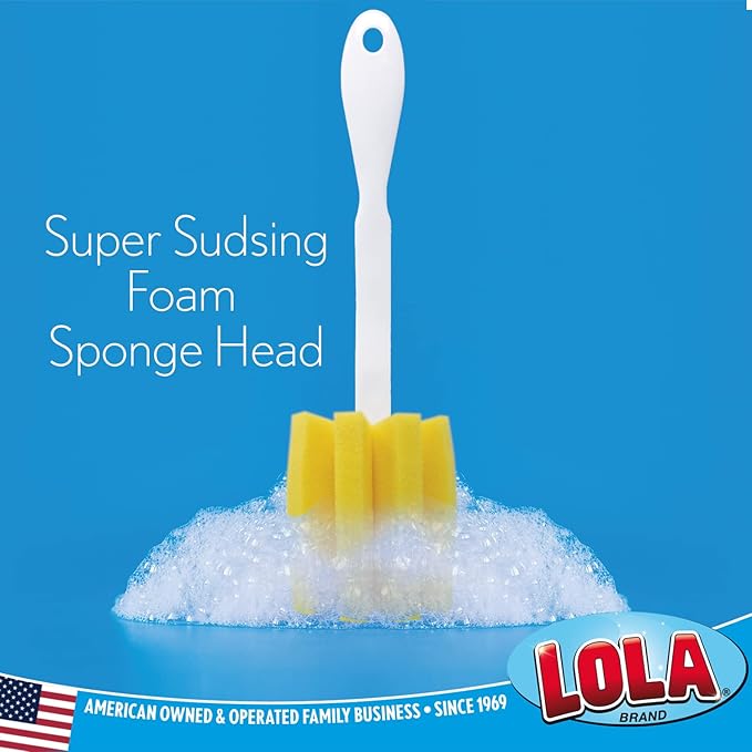 LOLA Glass & Jar Sponge Brush, Star Shaped, Foam Material, Dishwasher Safe, Non-Scratch, Perfect for Glasses, Mugs, Bottles. 1 Count