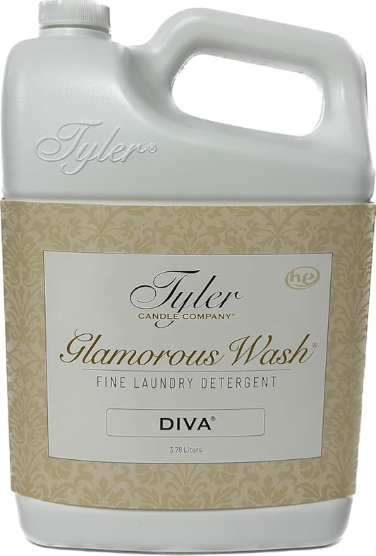 Tyler's Diva Glam Wash Laundry Detergent, Gallon (128 Fl oz) (Pack of 1) ILIOS Packaging.